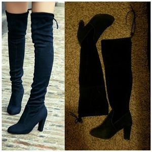 Black knee high boots